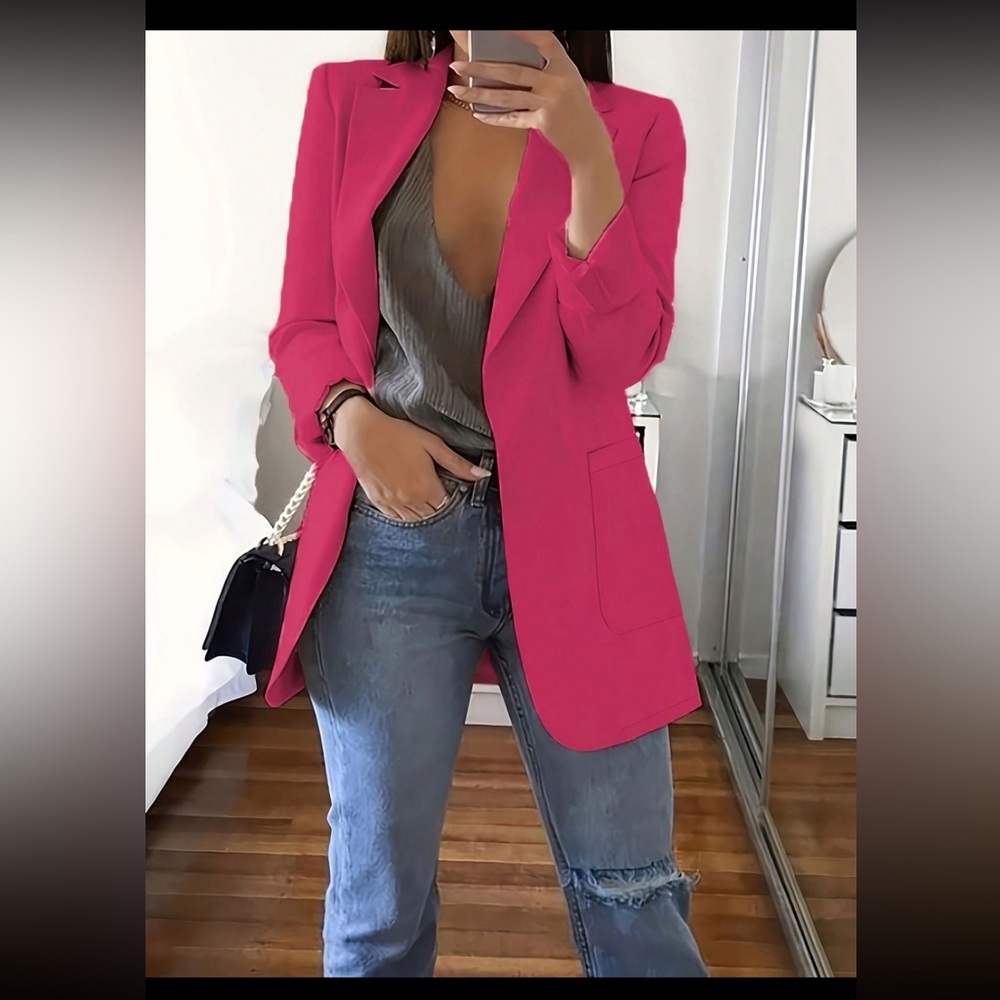 Vibrant Pink  Studio Stretch Twill
Boyfriend Blazer